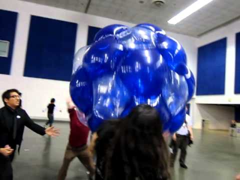playing with giant balloon ball at Fanime