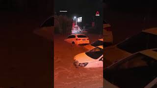 Typhoon Bavi floodwaters sweep vehicles away in Hebei province, China