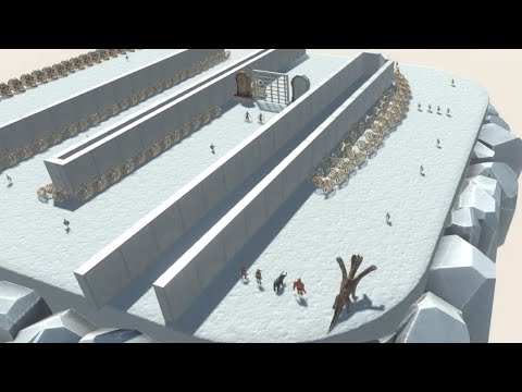 OBSTACLE COURSE battle against the snow DEMON Animal Revolt Battle Simulator