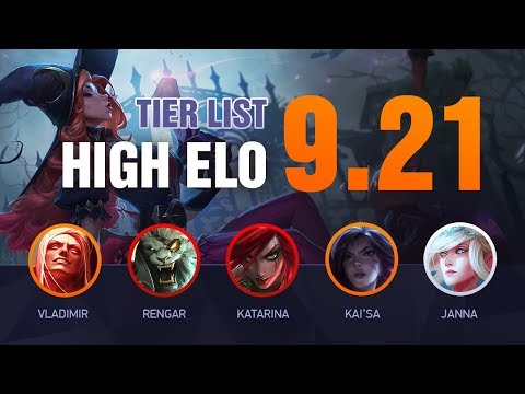 LoL HIGH ELO Tier List Patch 9.21 by Mobalytics - League of Legends