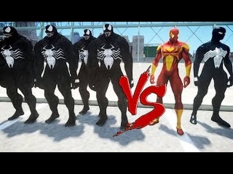 BLACK SUIT SPIDERMAN AND CIVIL WAR SPIDERMAN VS VENOM ARMY EPIC BATTLE