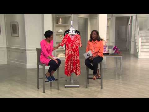 Nina Leonard Elbow Sleeve Knit Dress with Sharkbite Hem with Pat James-Dementri