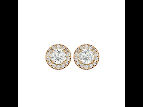Cercei Aur Beautiful Halo Stud Aur 18k Diamante Naturale - Patricia