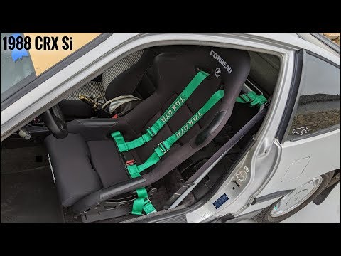 Track CRX gets Upgraded Seat Mods with Harness and Bar