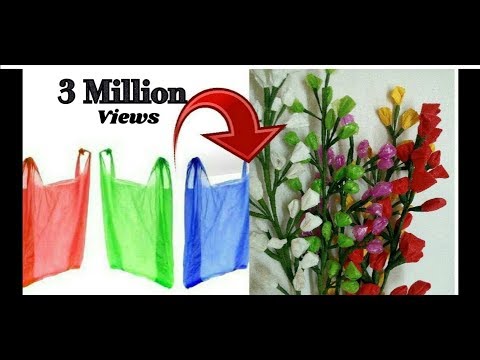 Reuse idea with Carry bags | Making flower bunches | Best out of waste