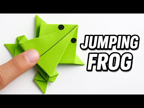 DIY - Jumping Frog Origami | Paper Jumping Frog | Paper Frog Making | PAPER FROG THAT JUMPS 🐸✨
