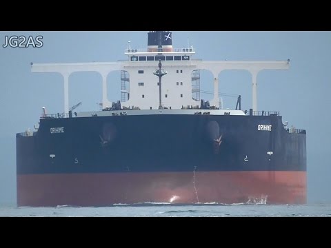 [巨大船] ORIHIME 鉄鉱石船 Ore carrier 日本郵船 NYK 関門海峡 2016-OCT