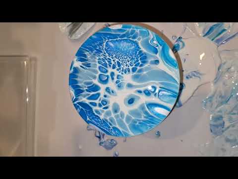 Simple Blue Bloom Technique | Sheleeart style Acrylic Pour 