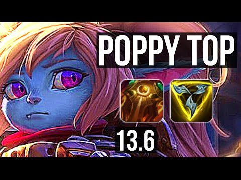 POPPY vs SINGED (TOP) | 7/0/2, 1.4M mastery, 500+ games, Godlike | KR Challenger | 13.6