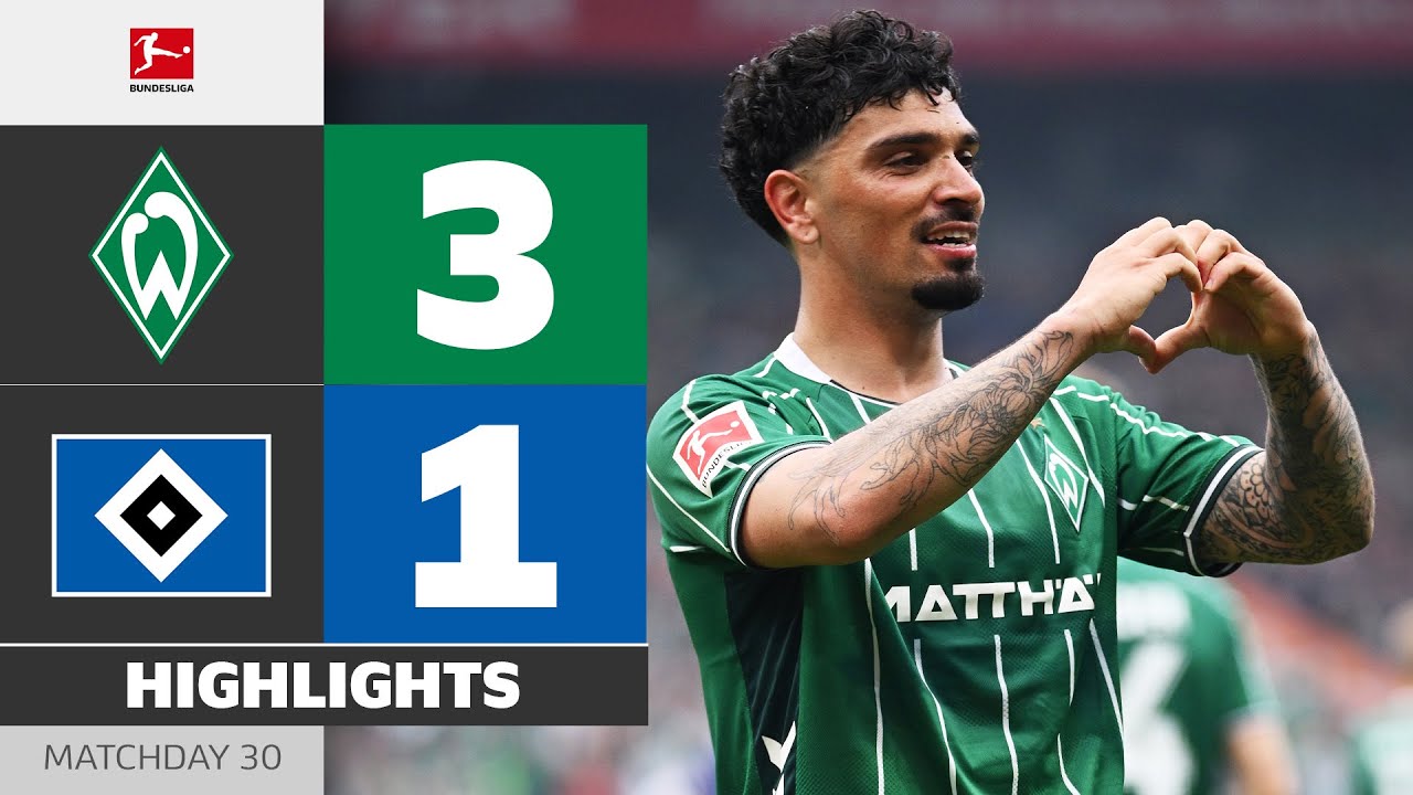 Nordderby ON FIRE! Screamer And A Red Card! | WERDER BREMEN - HAMBURGER SV | HL | MD 30 – Bundesliga