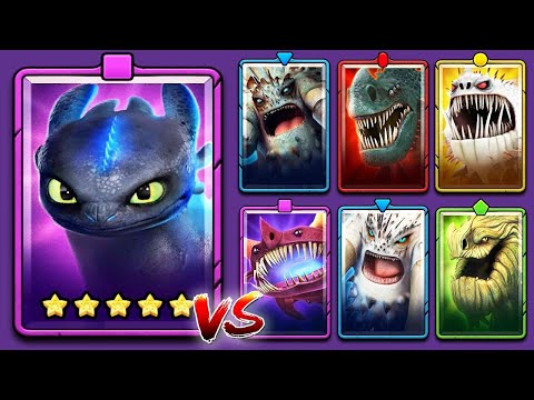 TOOTHLESS Vs ALL 6 LEGENDARY DRAGONS - Dragons: Titan Uprising