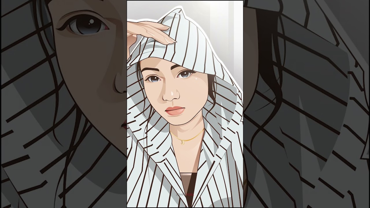 Vector art cute girl