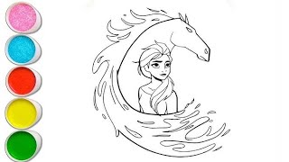 Elsa frozen Drawing and Colouring page for kids and toddlers,Child art 🎨
