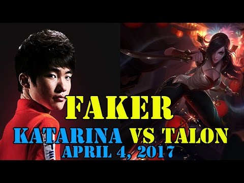Faker Katarina Mid Vs Talon April 4,2017 SoloQ Challenger