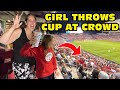 Girl Temper Tantrum Throws Drink Into A Crowd Of People Mom Freaks Out