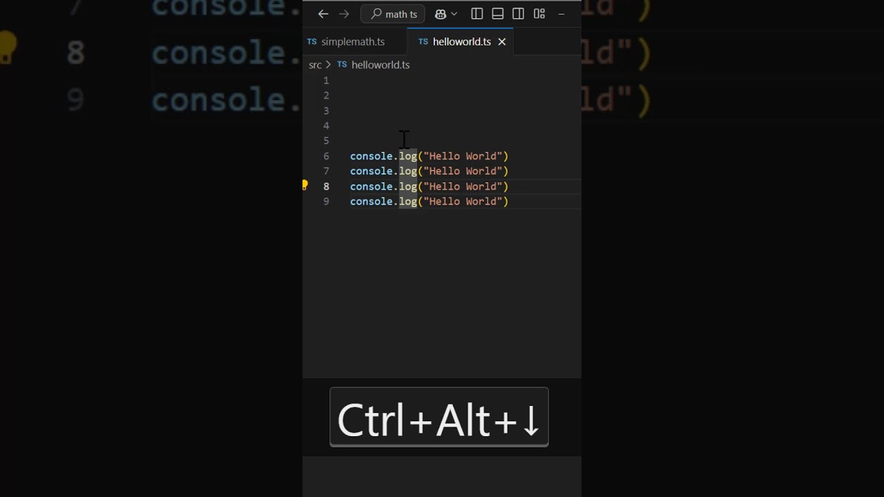Shortcuts for copying in VS Code
