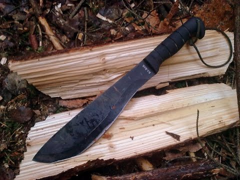 KA BAR CUTLASS MACHETE-CUTTING TEST