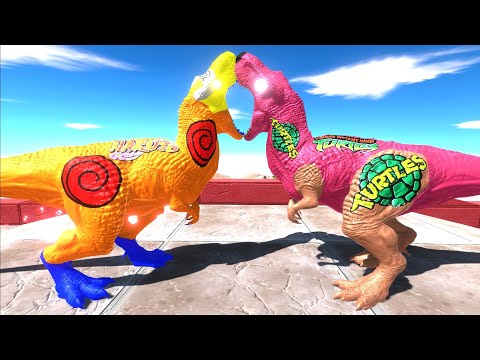 NARUTO T REX ISLAND DEATH RUN - Animal Revolt Battle Simulator