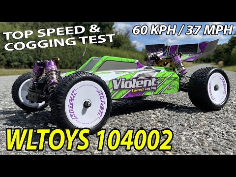 WLToys 104002 Brushless Speed test! 1/10 4WD High Speed RC Car Buggy