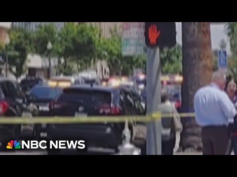Police respond to a bomb threat at a California bank