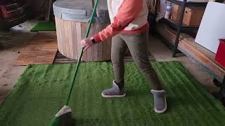 Artificial Grass Turf | Realistic Fake Grass Rug with Drainage Holes 5 FT x 8 FT | Amazon Review