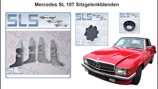 Mercedes W107/R107: Montaż chromowanych osłon przegubu fotela i pokrętła regulacji