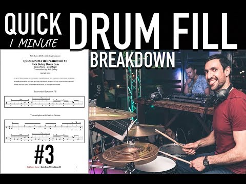 Quick Drum Fill Breakdown #3 - Advanced Drum Lesson by Nick Bukey