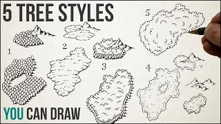 How to Draw Fantasy Map Trees and Forests - 5 easy styles to make your