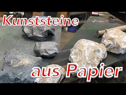 Steine Felsen selber machen herstellen Steinoptik lackieren Bühne Indoor Aquarium folgt