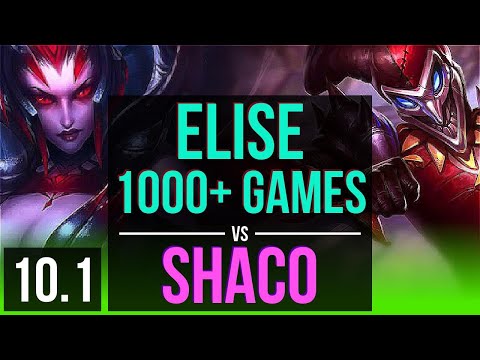 ELISE vs SHACO (JUNGLE) | 1000+ games, KDA 17/3/11, Legendary | EUW Diamond | v10.1