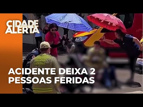 Acidente entre caminhonete e moto deixa duas pessoas feridas em Campo Mourão, no PR