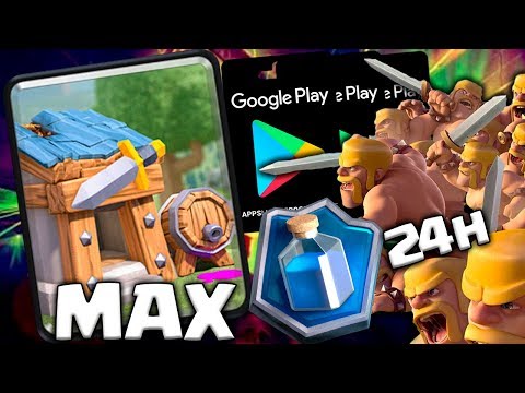 CABANA DE BÁRBAROS MAXIMIZADA E LIVE DE 24H NO CLASH ROYALE!