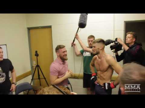 Conor McGregor Celebrates With Victorious Cian Cowley At Brave 13 Five Days Before Their Court Date