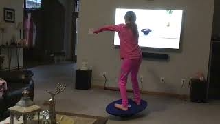 Kaelyn practicing on her Lakesurf balance board