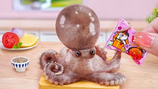 Spicy Fire Noodles Challenge 🔥 Best Miniature Korean Octopus Samyang Noodles 🍜 Tina Mini Cooking