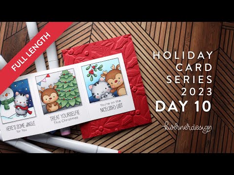 🔴 LIVE REPLAY! Holiday Card Series 2023 - Day 10 - Fold-Out Three Panel Copic Coloring