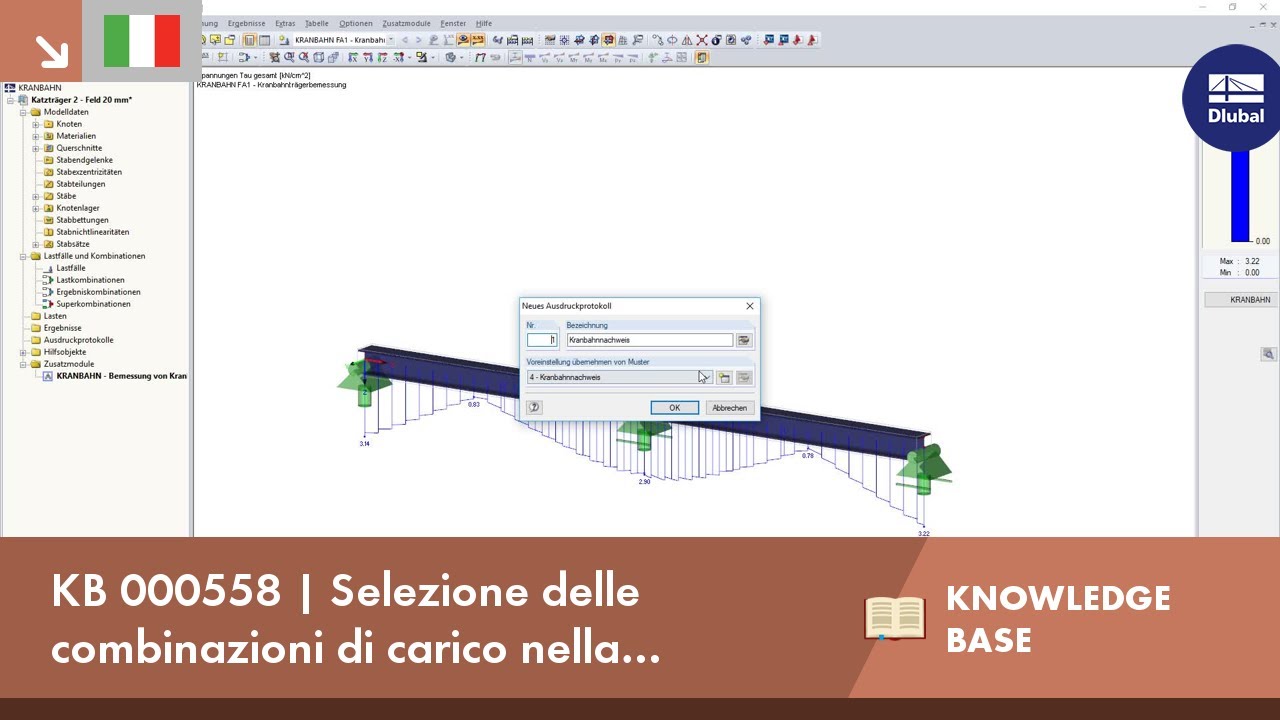 KB 000558 | Selezione delle combinazioni di carico nella relazione di calcolo di CRANEWAY 8