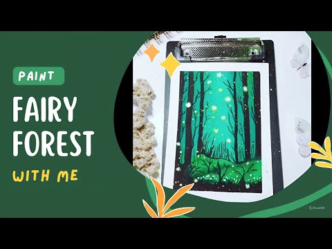 Paint fairy forest with me | Easy painting | Painting Tutorial #art #shorts #satisfying #painting