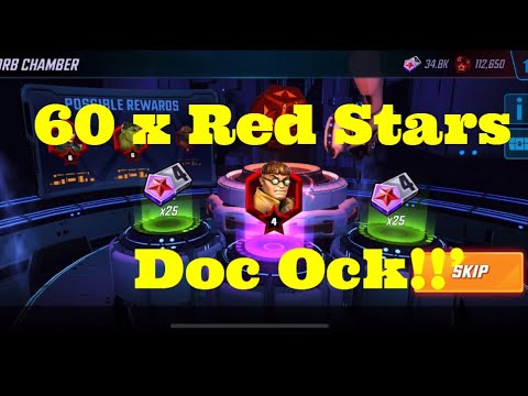 Massive 60 x Red Stars Orbs Opening for Doc Ock - Marvel Strike Force - Free to Play