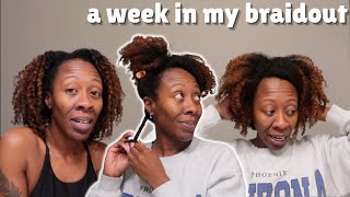SEE HOW MY BRAIDOUT LASTS | Daily upkeep and refreshing my hair |Heyknottygirl