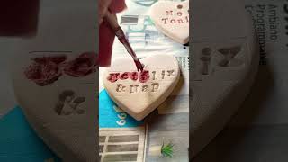 Valentine’s Ceramic Conversation Hearts Ornaments #pottery #ceramics #handmade #ceramic