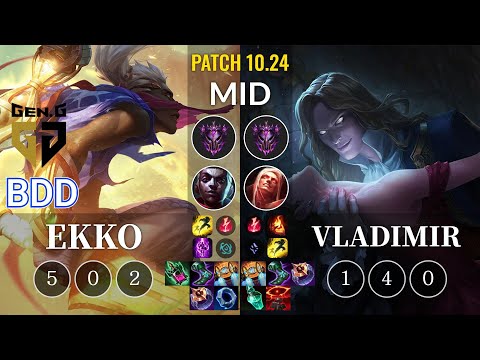 GEN Bdd Ekko vs Vladimir Mid - KR Patch 10.24