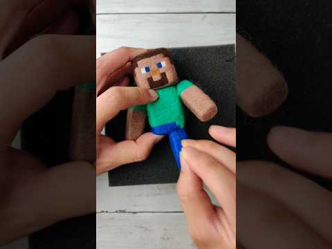 Minecraft Steve Satisfying Needlefelt Art