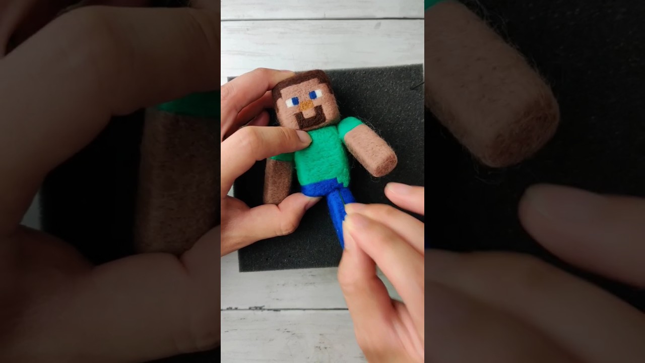 Minecraft Steve Satisfying Needlefelt Art