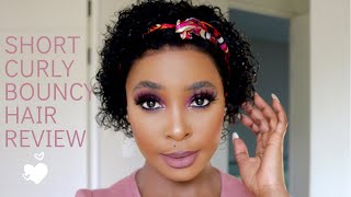 Bouncy Short Curly Wig Review Ft @luvmehair_southafrica | Wig Installation