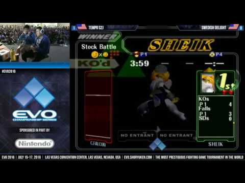 Tempo S2J (Falcon) Vs. Swedish Delight (Sheik) EVO 2016 - Melee Pools r2