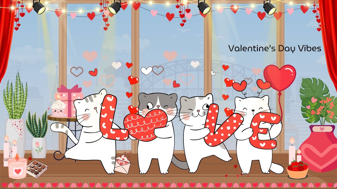 Valentine's Day Vibes I Relaxing & Gentle Heart Sounds I Soothing Jazz Ambience I 4k Video