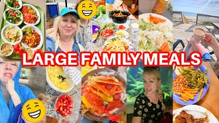 LARGE FAMILY MEALS ON VACATION 🏖 MARATHON Feeding 11 to 18 for YEARS Huge Dinners, Breakfasts, LOTS!