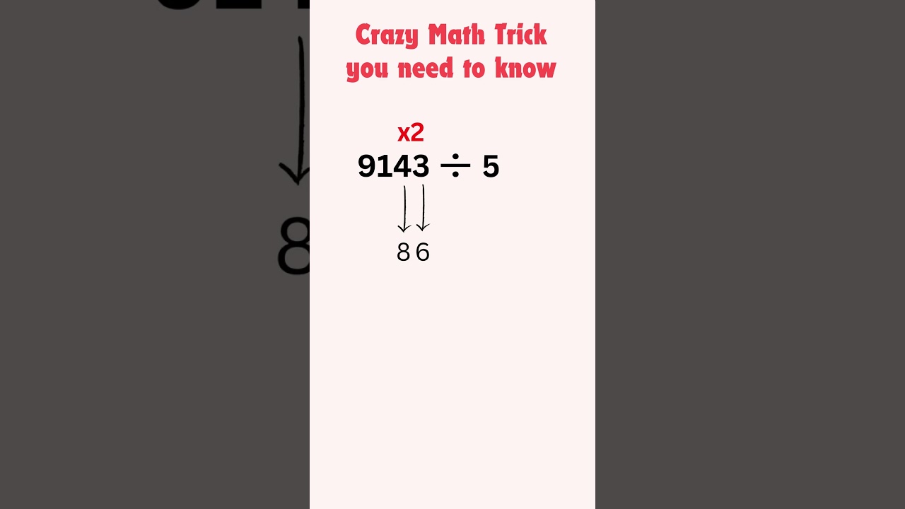 #M051 Crazy math trick to divide a big number by 5! 🤔 #math #education