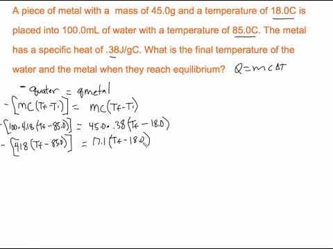 Final Temp Calorimetry Problem